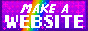A magenta and rainbow button saying 'Make a website!'