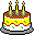 A small birthday cake.