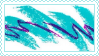 The signature 90s teal and purple chalk scribble.
