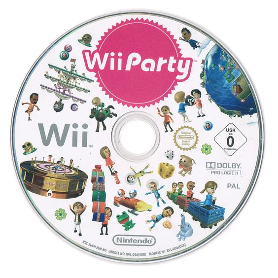The wii party game disc.