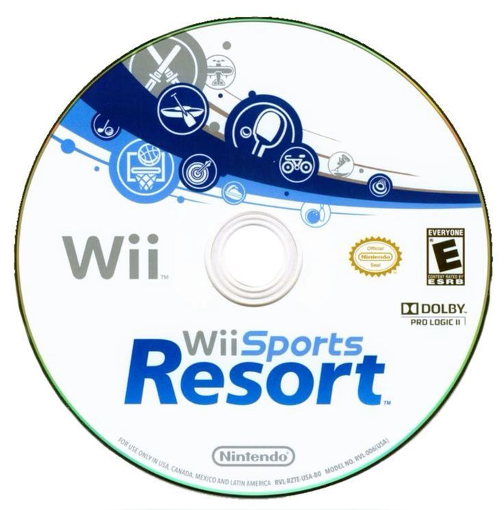 The wii sports resort game disc.